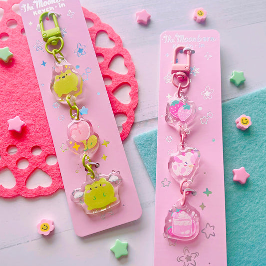 Strawbaby Milk + Dainty Froggy Dangle Keychain | Choose One!