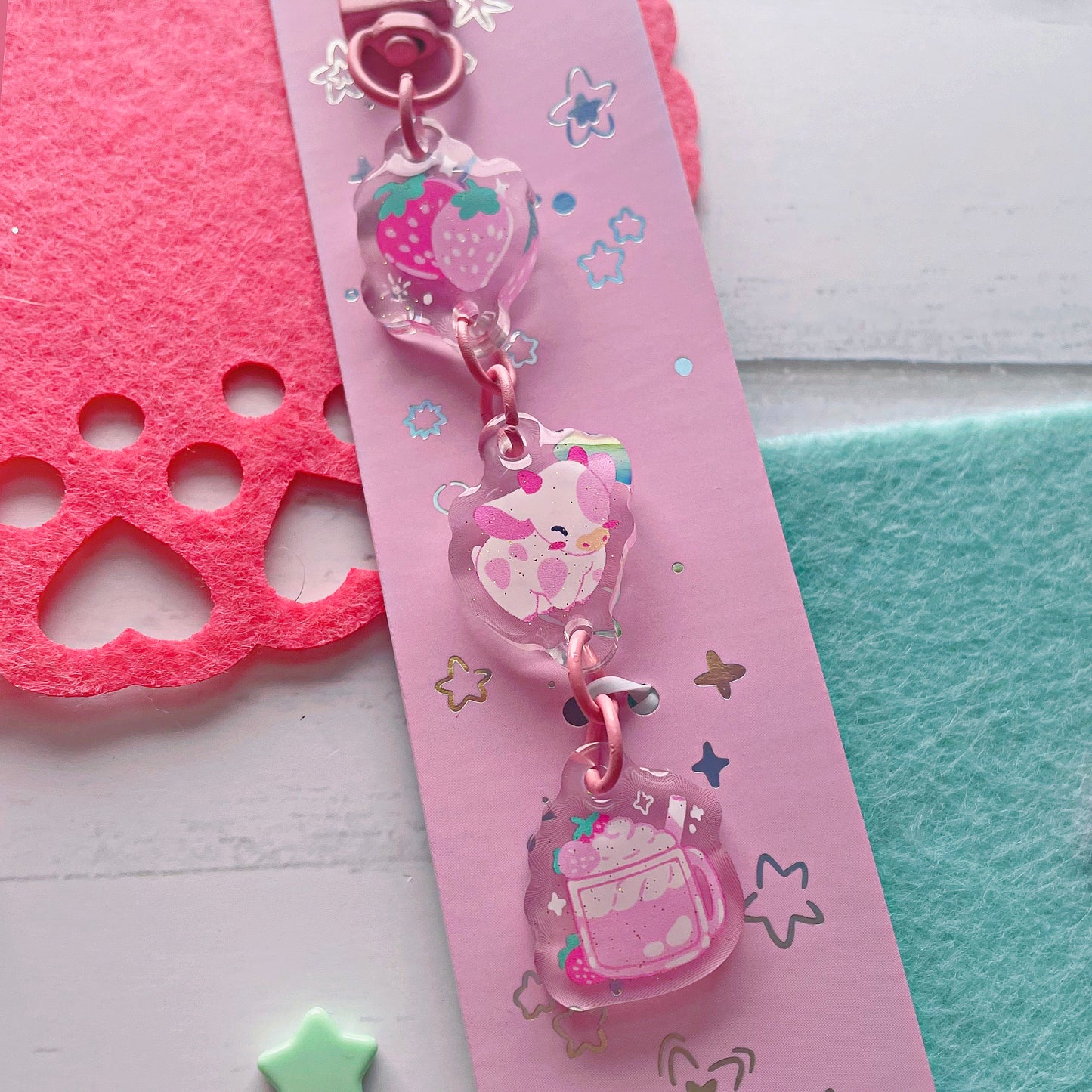 Strawbaby Milk + Dainty Froggy Dangle Keychain | Choose One!