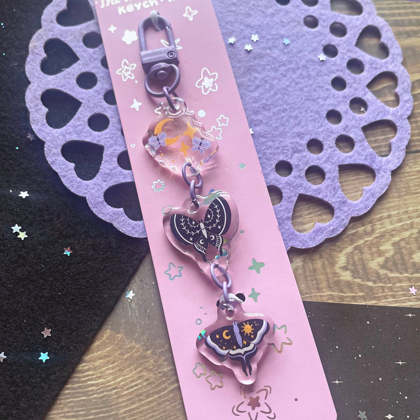 Magical Ghosts + Witchy Moth Girl Dangle Keychain | Choose Your Style!