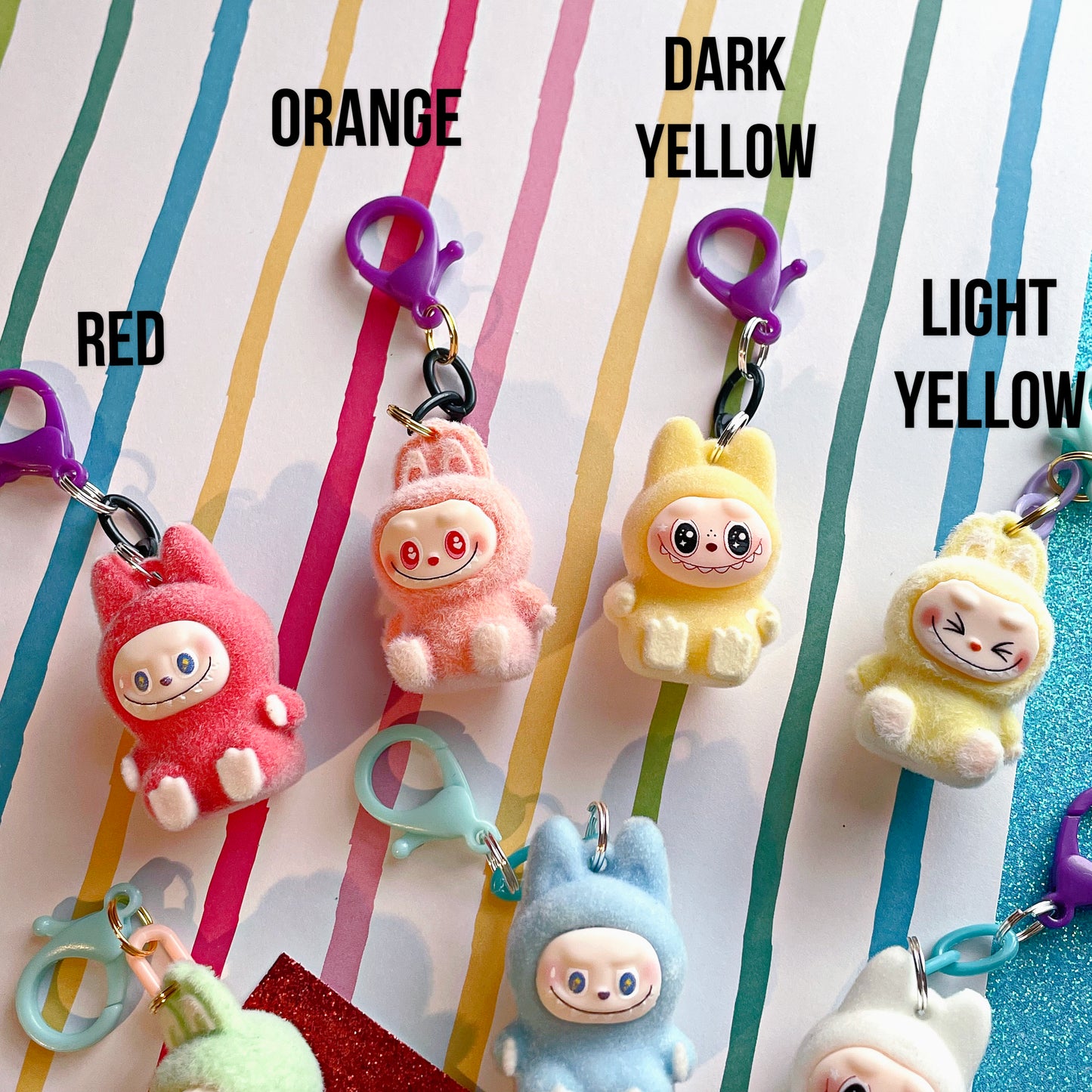 Monster Fufu Flocked Mini Keychains