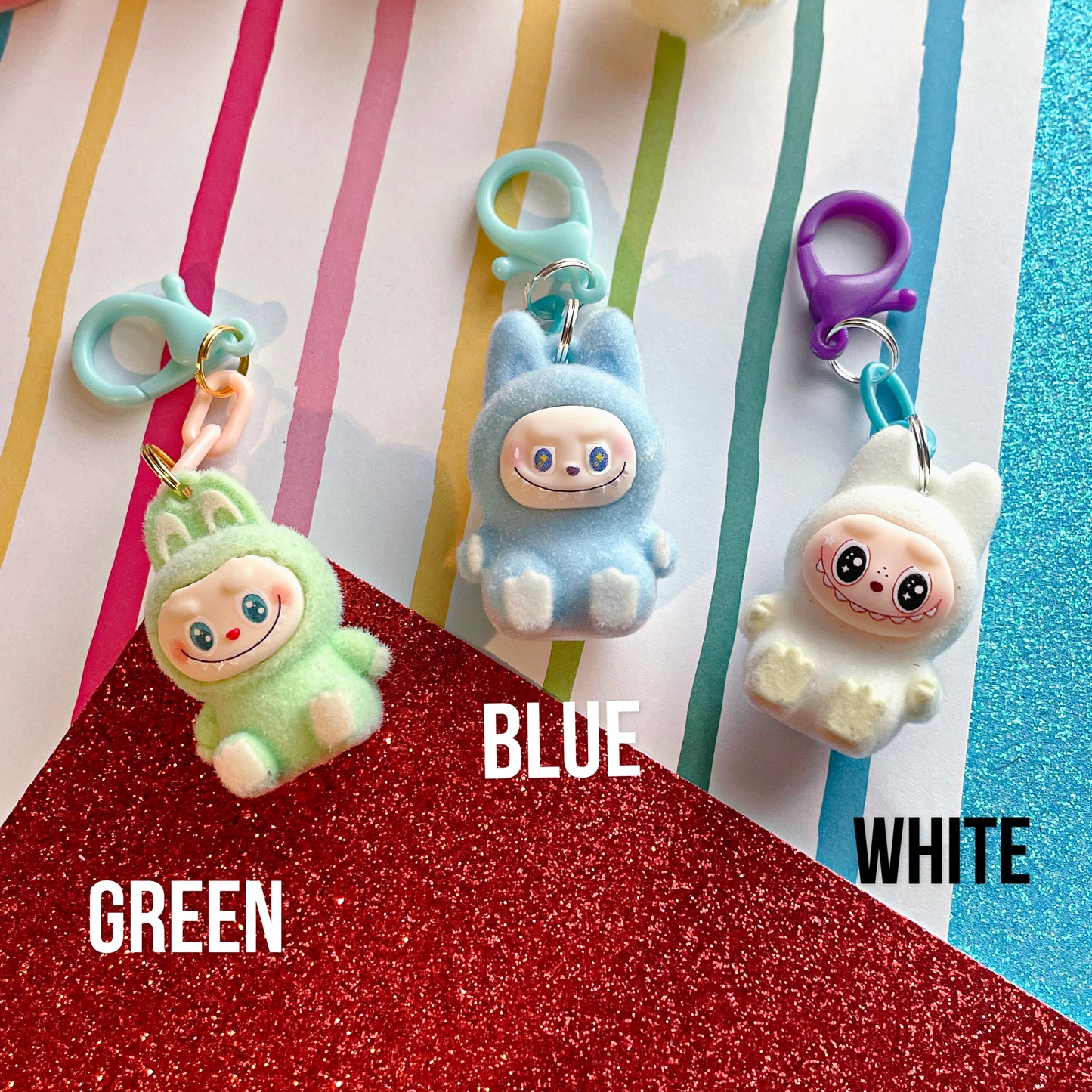 Monster Fufu Flocked Mini Keychains