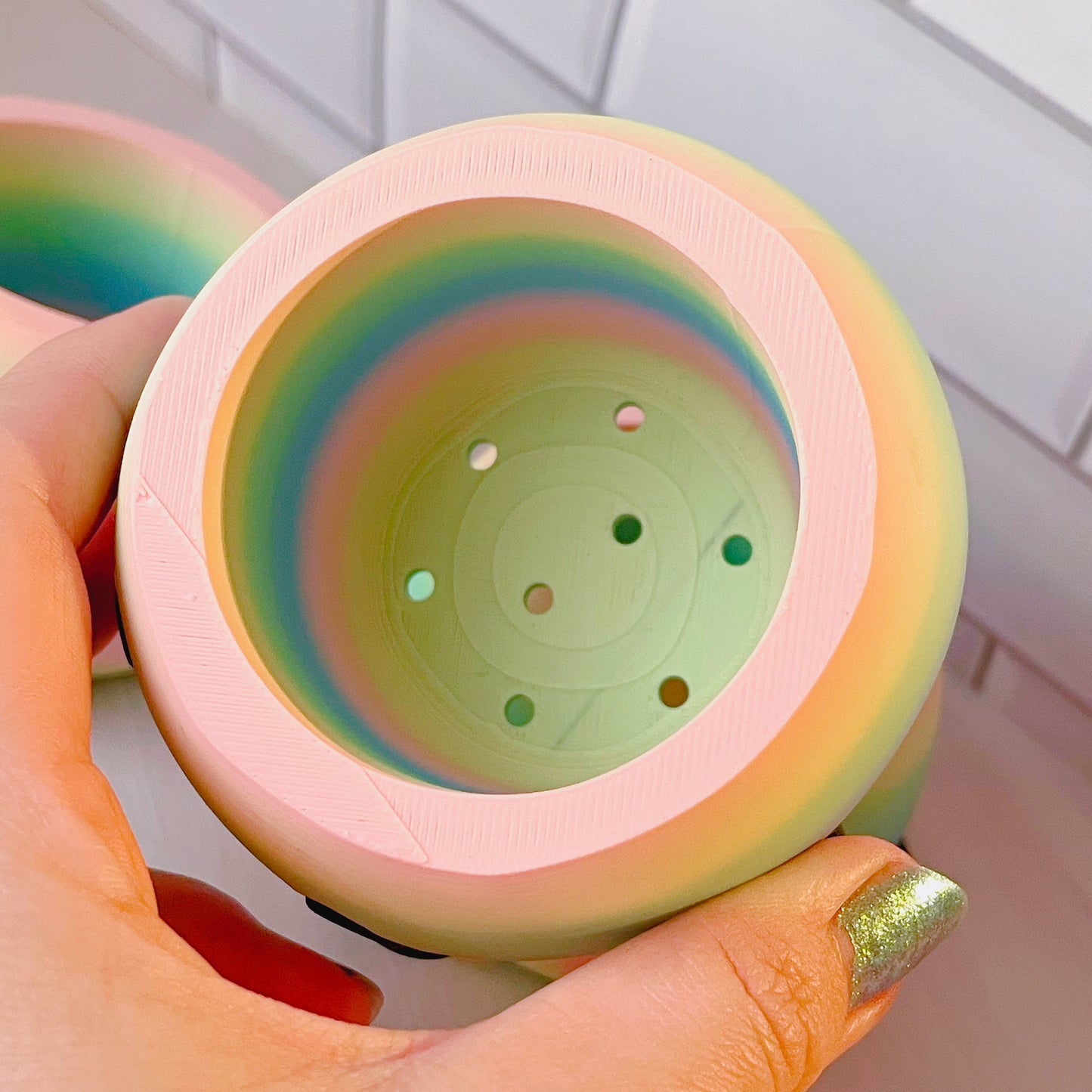 PROTOTYPE Early Access - Junimo Friend Rainbow Macaron 2IN Cavity Plant Pot // Drainage Included!