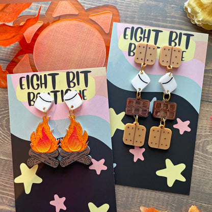 Bonfire Nights Acrylic Stud Earrings // Additional Hardware Options Available!