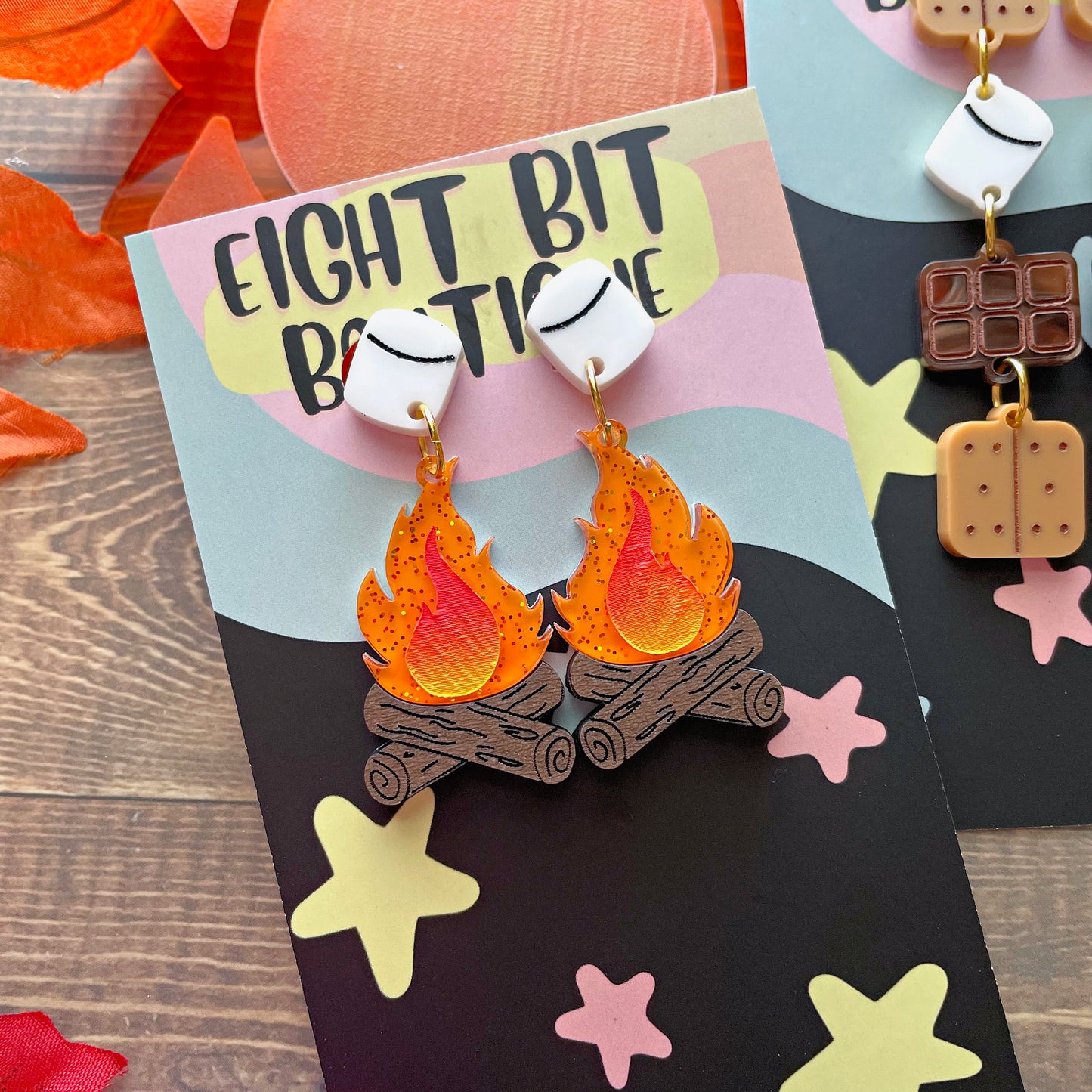 Bonfire Nights Acrylic Stud Earrings // Additional Hardware Options Available!