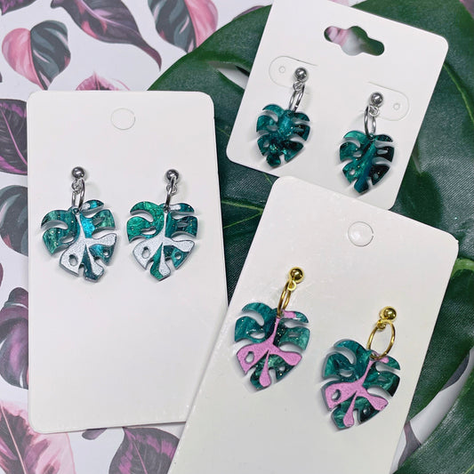 Byte Sized - Monstera Earrings // Choose Your Style!