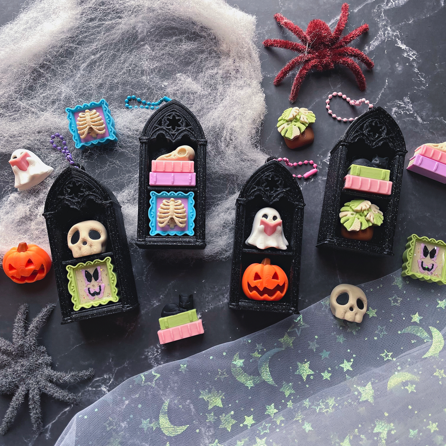 Pixel Poppers - Fidget Clicker Double Gothic Spooky Bookshelf - Choose Your Combo!
