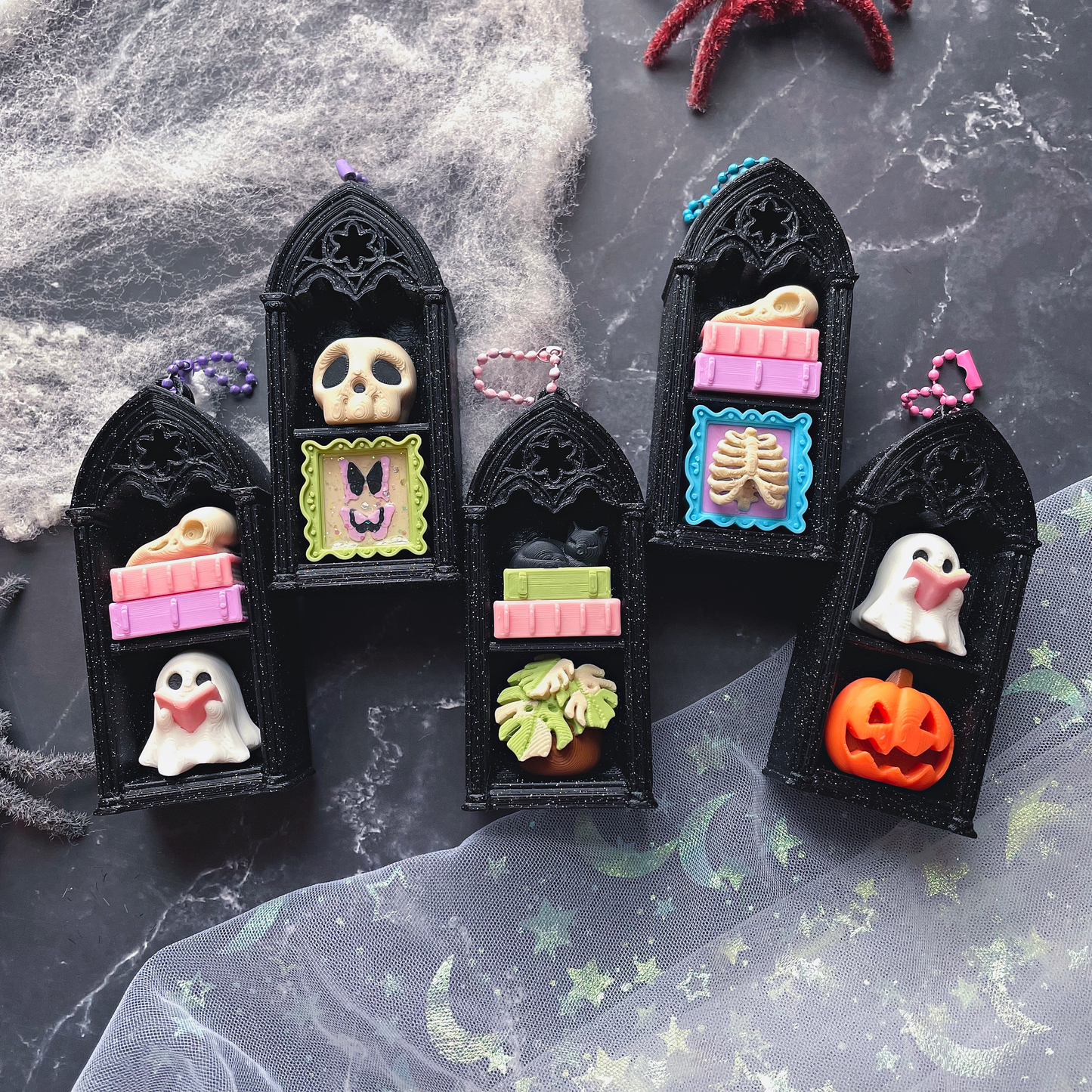 Pixel Poppers - Fidget Clicker Double Gothic Spooky Bookshelf - Choose Your Combo!