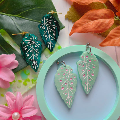 Polka Dot Begonia Acrylic Earrings // Choose Your Color! Hardware Options Available