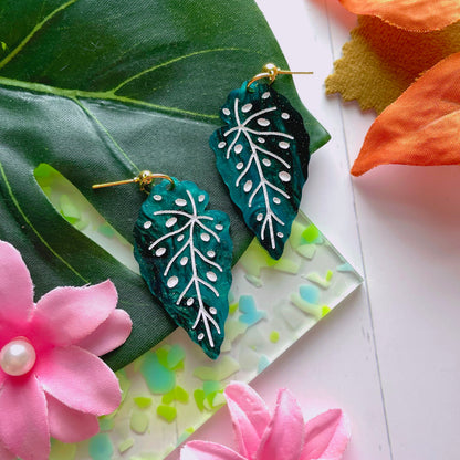 Polka Dot Begonia Acrylic Earrings // Choose Your Color! Hardware Options Available