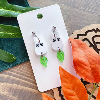 Byte Sized - White Toto Leaf Earrings