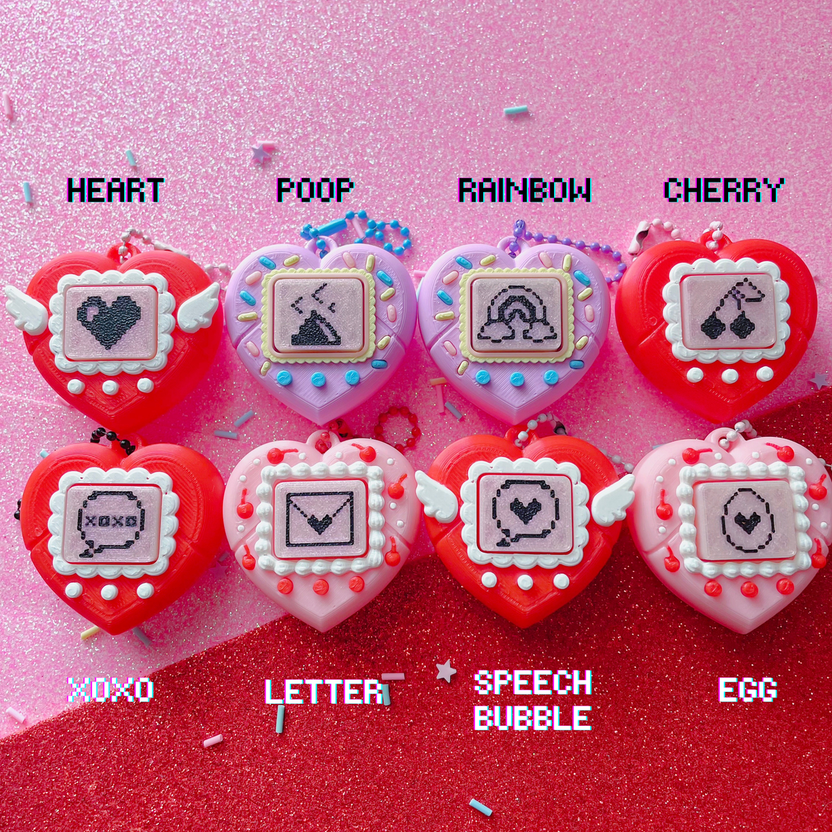 Pixel Poppers - Clicky Heart Pocket Pal - Choose Your Combo!
