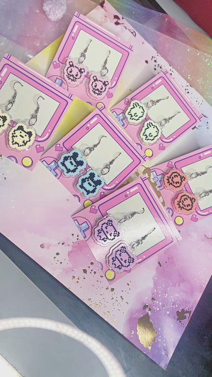 Pastel Rainbow Tama Earrings | Choose Your Character and Hardware!