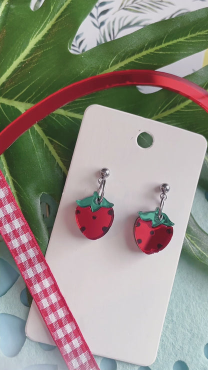 Byte Sized - Strawberry Single Earrings