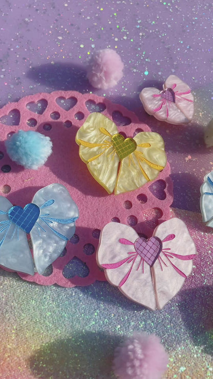 Magical Girl Heart Bow Hair Clip // 2 Sizes To Choose From!