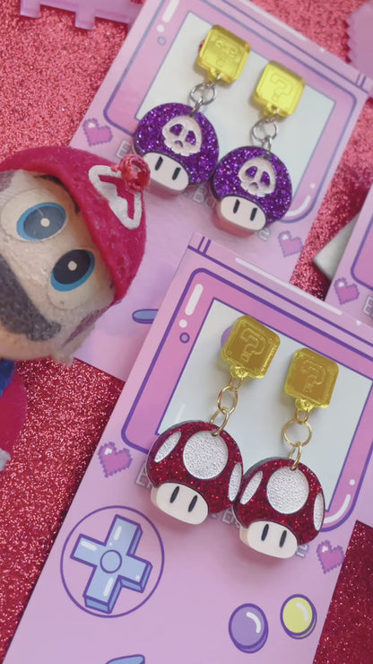 Power Up! Mushroom Stud Earrings // New Size & More Colors Now Available!
