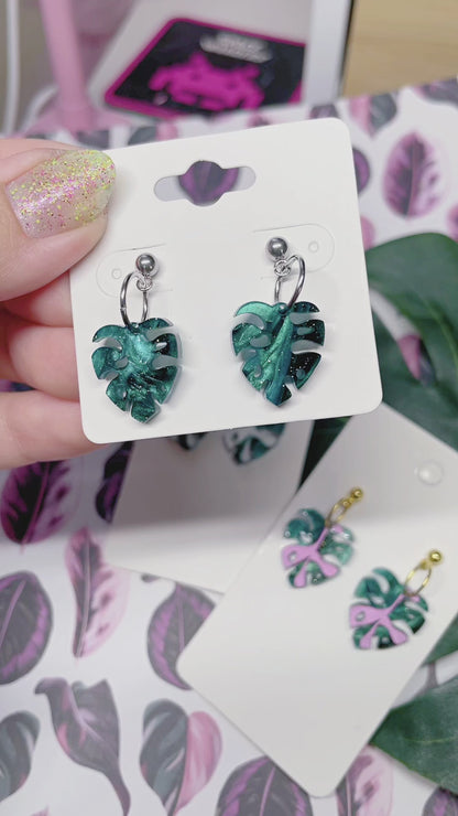 Byte Sized - Monstera Earrings // Choose Your Style!