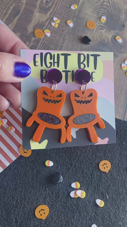 Jack O Lantern Froggy Chair Earrings