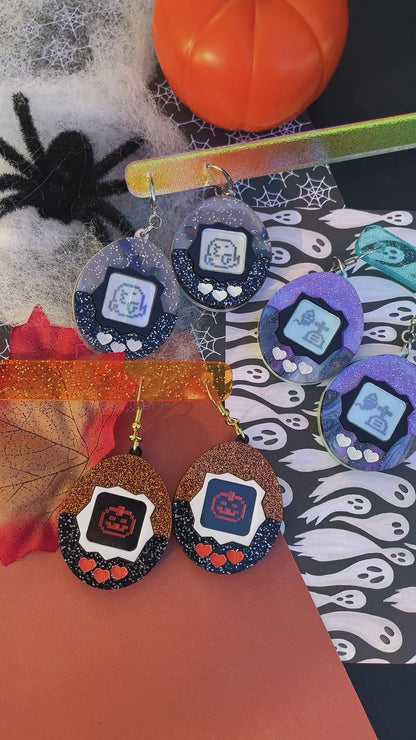 Tama Virtual Friends Acrylic Earrings and Keychains | SPOOKY SERIES