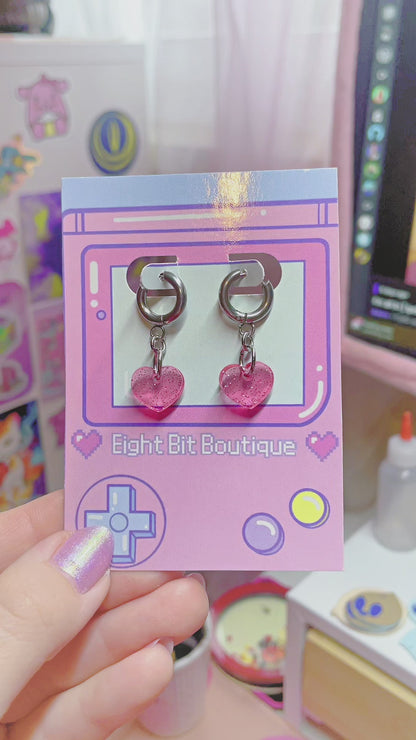 Pink Heart Mini Earrings