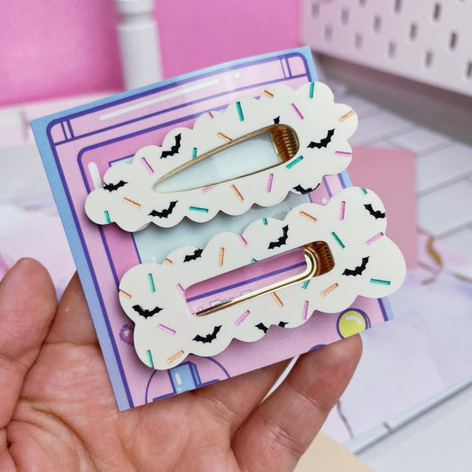 Acrylic Vanilla Ice Scream Hair Clips // ONE PAIR 2 Clips