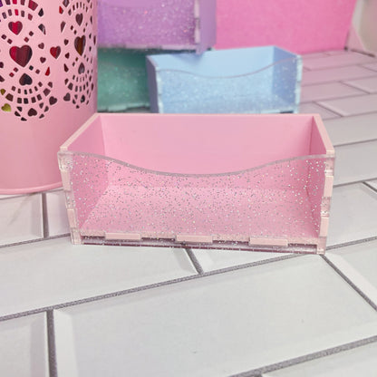 Pastel Holo Glitter Business Card Holder