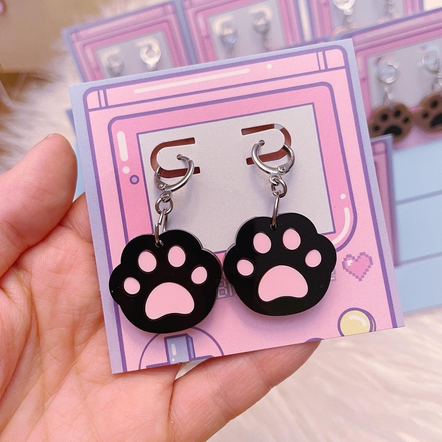 Paw Print Earrings // Choose Your Own Color Combo!