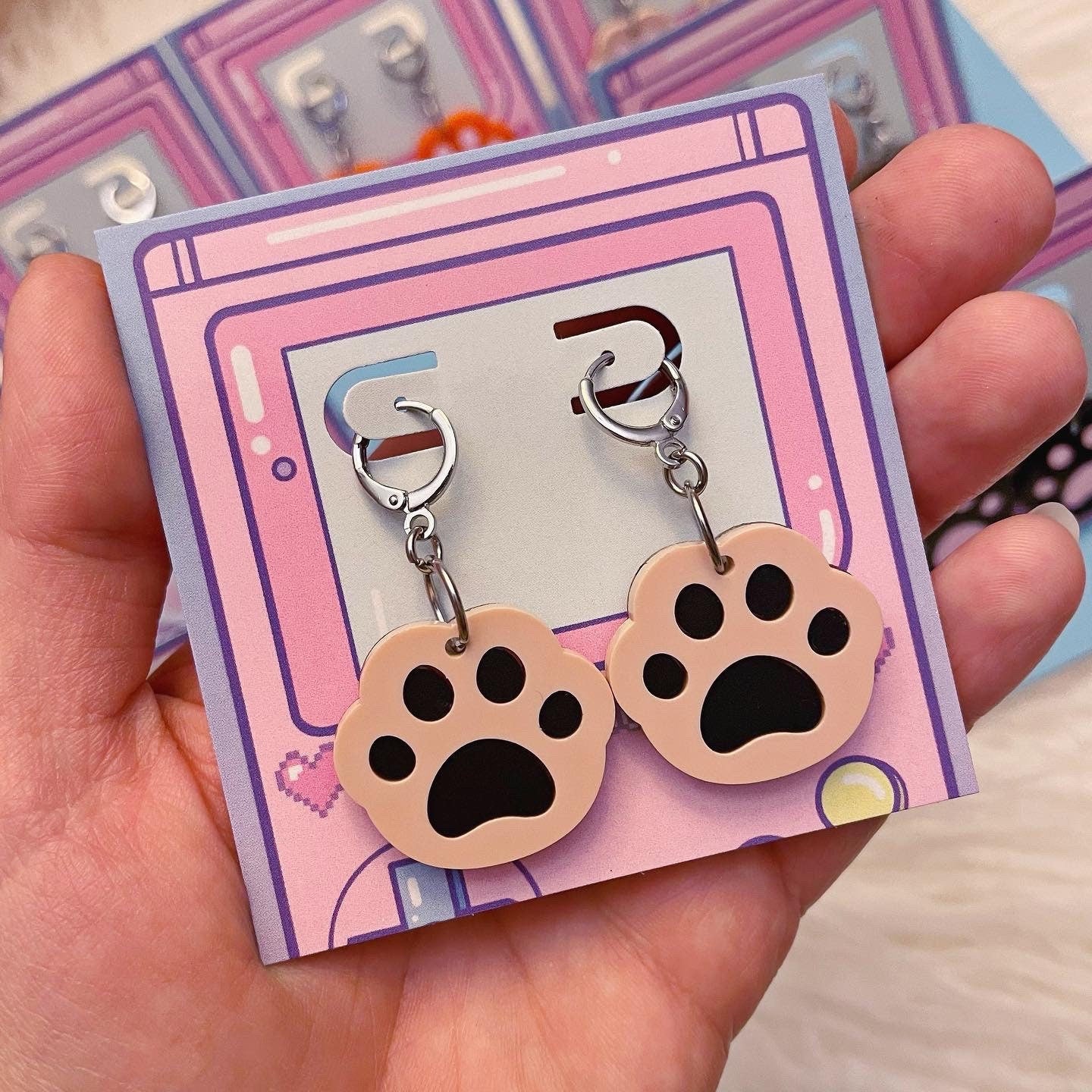 Paw Print Earrings // Choose Your Own Color Combo!