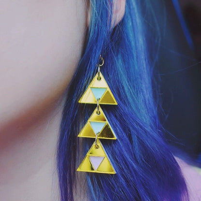 GAMEOVER - Triangle Trio & Single Earrings | Choose Style!