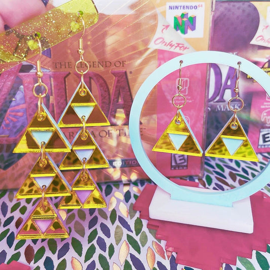 GAMEOVER - Triangle Trio & Single Earrings | Choose Style!