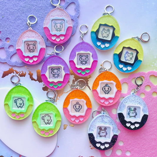 Tama Virtual Friends Acrylic Earrings and Keychains | Choose Your Friend!