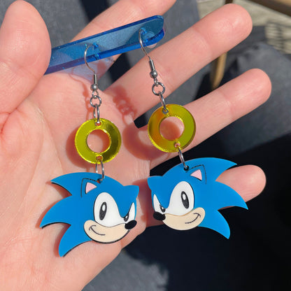 Hero or Dark Hedgehog Acrylic Earrings