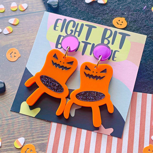 Jack O Lantern Froggy Chair Earrings